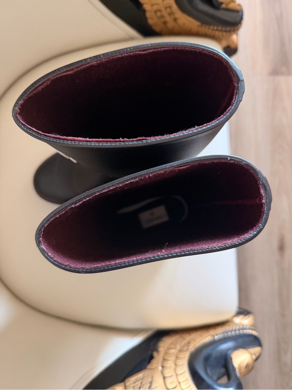 Chanel Knee Boot with Burgundy Interior - Picture 3 of 7